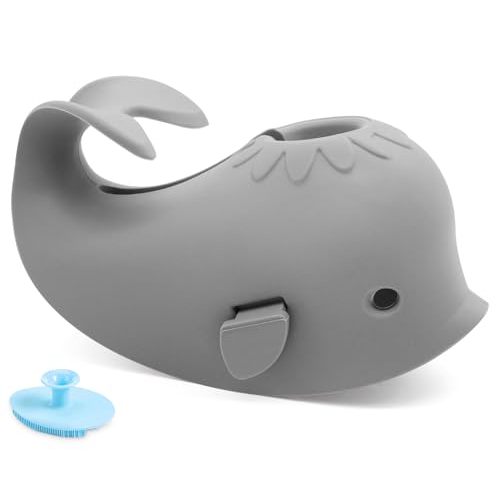 Baby Bathtub Faucet Cover, Baby Safety Protection Silicone Toys, Bath Spout Cover Baby Bathtub, Faucet Cover Baby Bathtub Silicone Whale for Kids, Toddler, Infant, Gifts for Children