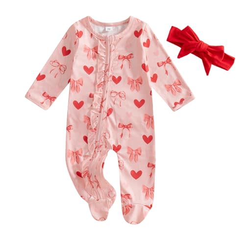 ZAXARRA Newborn Baby Girl Clothes Cute Print Long Sleeve Romper One Piece Jumpsuit Infant Fall Winter Outfits