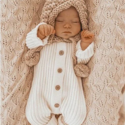 Little B's Chunky Rib Baby Jumpsuit - Milk