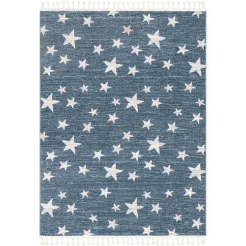 Well Woven Kosme Grey Geometric Star Kids Area Rug (3'11" X 5'3")