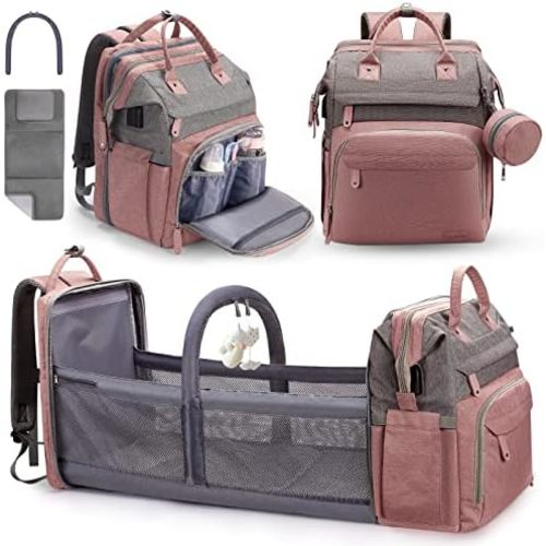 DERJUNSTAR Diaper Bag Backpack,Baby Diaper Bags, Baby Shower Gifts, with Portable Diaper Pad