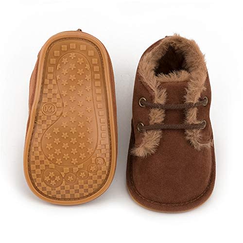 Meckior Baby Booties Newborn Infant Unisex Baby Girls Boys Velvet Rubber Anit-Slip Sole Shoes Toddler Fleece Cozy Winter Warm Prewalker Boots