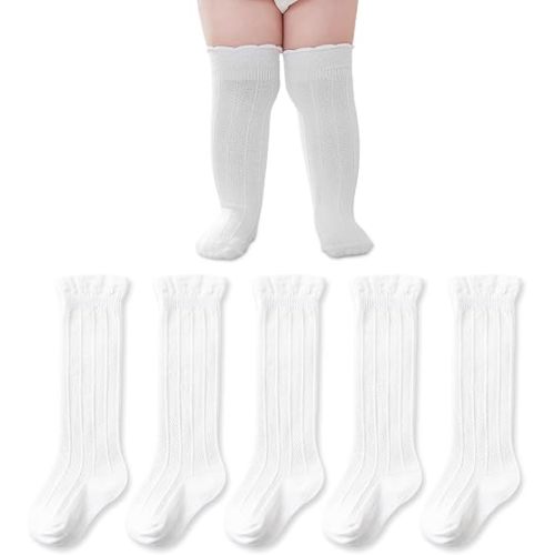 Baby Knee High Socks Tube Newborn Infants Toddlers Uniform Ruffled Girls