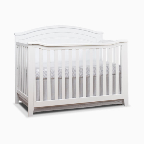 Berkley Round Top Panel Crib - White