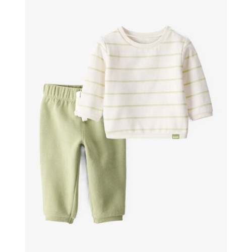 Baby Boy 2-Piece DayDream Fleece Pullover Sweatshirt & Pull-On Pants Set - Ivory/Green - Carter's | Carter's