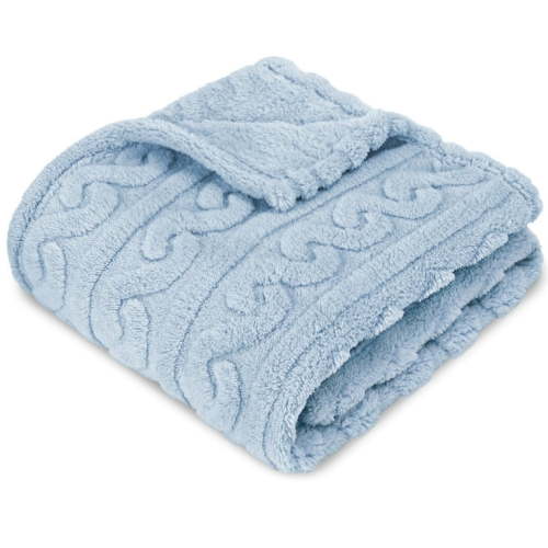 Baby Blanket for Girls Toddlers 3D Fleece Fluffy Fuzzy Blanket for Baby, Soft Warm Cozy Fleece Blanket, Infant or Newborn Receiving Blanket (30x40inch, Baby Blue)