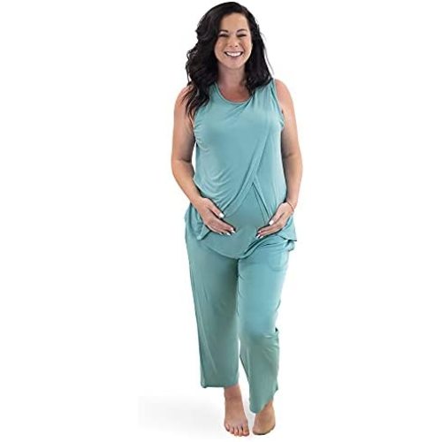 Kindred Bravely Tulip Hem Maternity Pajamas & Postpartum Lounge Sets for Women, Sleeveless Nursing Pajamas