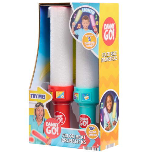 Danny Go! Color Beat Light-Up Musical Drumsticks Officially Licensed Toy for Kids Ages 3 and up