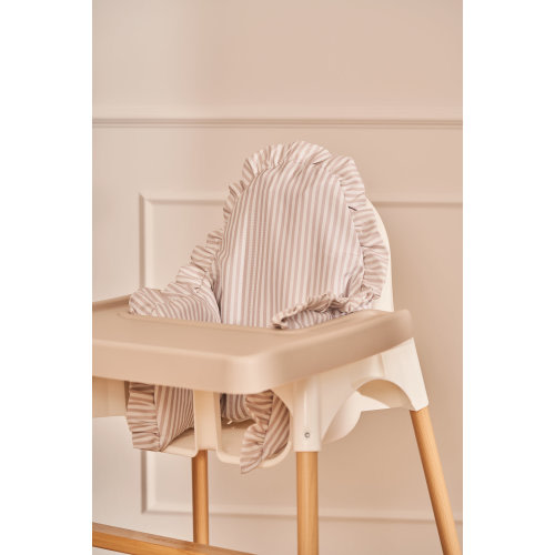 Dove Stripe Highchair Cushion Cover