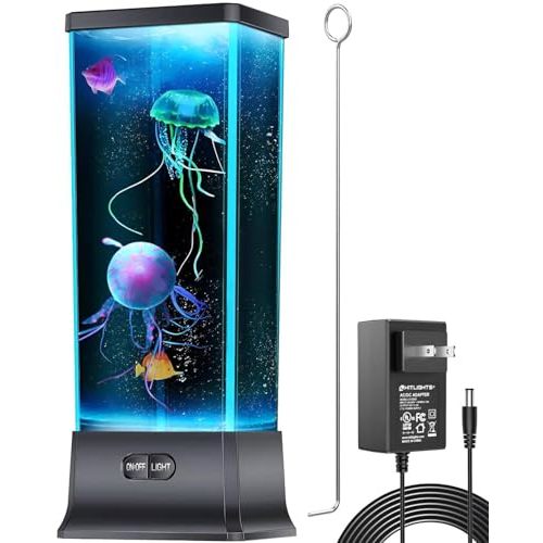 CALOVER Gifts for Kids Men Women Friends Family Cool Jellyfish Lamp Night Light for Girls Boys Kids Home Office Bedroom Decor for Christmas Holiday Birthday Party