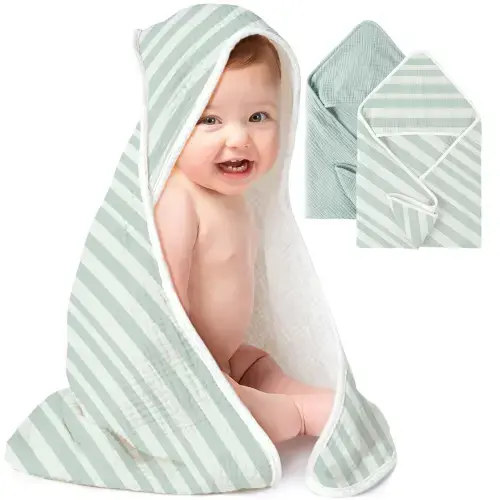 Muslin Hooded Baby Towels 2 Pack