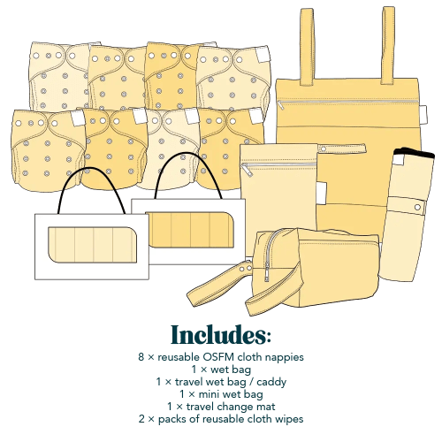 Reusable Nappy Starter Bundle | Vivid | Designer Bums