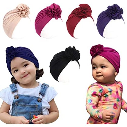 Newborn Babies Headwrap Hat Infant Toddler Cotton Soft Cute Nursery Beanie Headbands Top Bowknot Cap