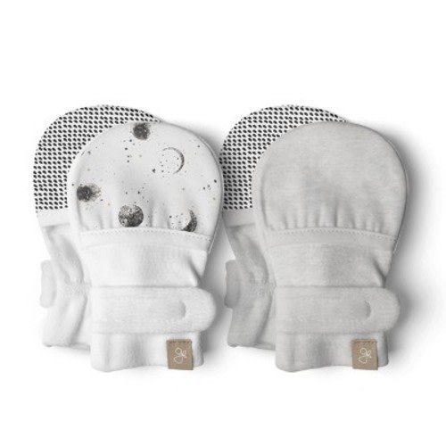 Goumi Stay On 2-Pack Mitts - Many Moons + Storm Gray 3-6M