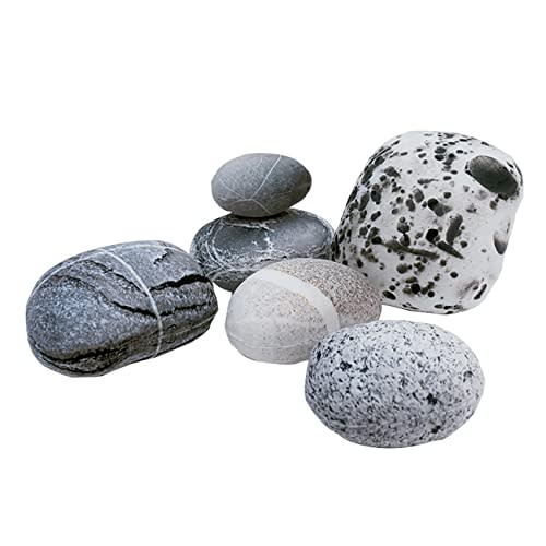 Wadser 3D Stuffed Stone Throw Pillows 6 Pack Curve Living Stones Plush Floor Pillow Cushions Creative Home Decor