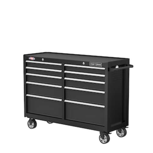 CRAFTSMAN 2000 Series 52-in W x 37.5-in H 10-Drawer Steel Rolling Tool Cabinet (Black) in the Bottom Tool Cabinets department at Lowes.com