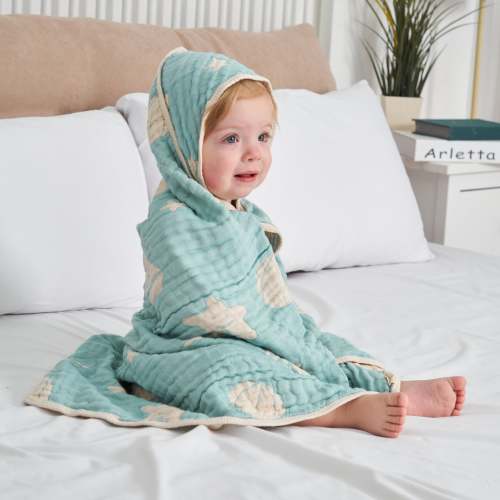 Ocean Ultra Soft Muslin Baby Towel – HardNok Muslin Cares