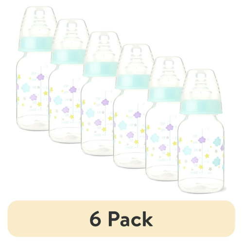 (6 pack) Parent's Choice Standard Neck Baby Bottle, 5 fl oz, Newborn 0 Month & Up, Multicolor, Unisex