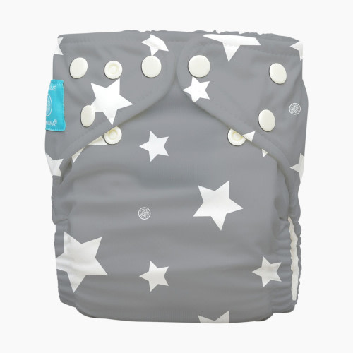 Charlie Banana One-size Reusable Cloth Diaper(1 Diaper and 1 Reusable Insert) - Twinkle Little Star White On Grey, One Size