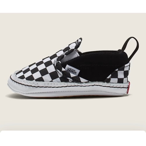 Infant Slip-On V Checkerboard Crib Shoe