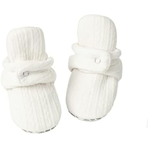 ohsofy Newborn Baby Cotton Booties Stay On Slipper Winter Warm Soft Shoes Non-Skid Infant Ankle Boots Crib Shoes