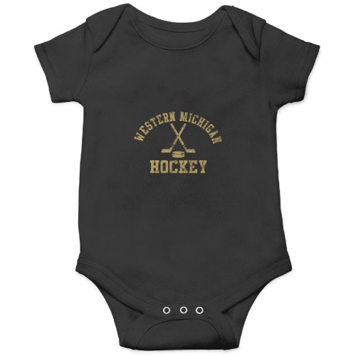 Vintage western michigan hockey Onesies Kids's Short Sleeve Onesie 6M Black sold by Drafttrippd | SKU 185393235 | Printerval