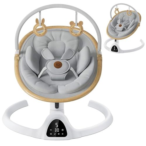 Fasonbaby Bluetooth Infant Swing with Music Speaker with 3 Seat Positions, 5 Speeds and Remote Control