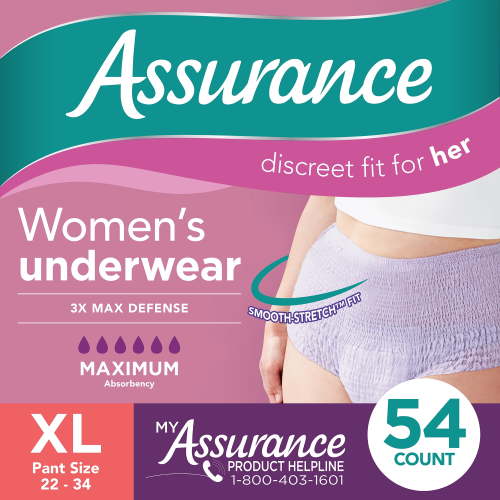 Assurance Women's Incontinence & Postpartum Underwear, XL , Maximum Absorbency (54 Count) HSA/FSA Eligible