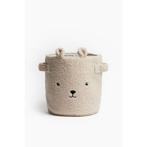 SMALL TEDDY FLEECE STORAGE BASKET