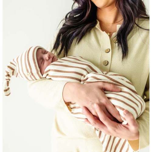 Organic Swaddle Blanket & Hat, Stripes - Makemake Organics | Maisonette