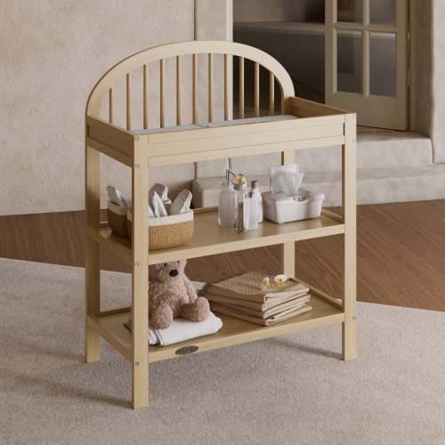 Graco Olivia Infant Wood Changing Table with Changing Pad, Driftwood