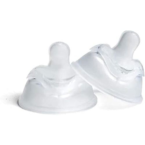 Herobility Double Anti-Colic Silicone Nipples, Baby Bottle Teats, Breast Like Shaped Nipples - Fits Herobility's Baby Bottles & Eco Baby Bottles | Pack of 2 (Large Size)