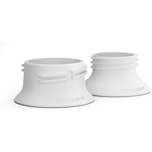 Nanobebe Baby Bottle Breast Pump Adapters, Compatible with Most Pumps 4-Pack