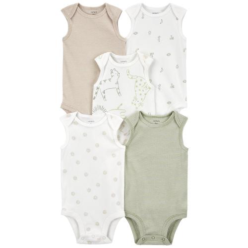 Baby 5-Pack Animal Tank Bodysuits - Style,Multi