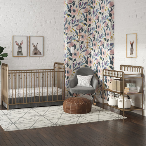 Little Seeds Monarch Hill Ivy Metal Crib - Gold