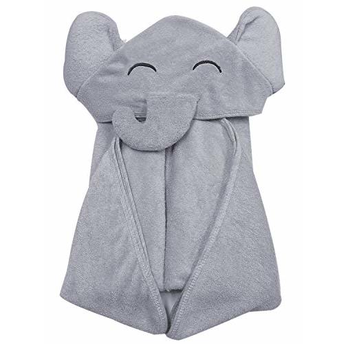 YOYOO Premium Bamboo Baby Bath Towel – Ultra Soft Organic Hypoallergenic Baby Hooded Towels for Babies - Newborn Essential Cute Grey Little Elephant -Perfect Baby Registry Gifts for Boy Girl