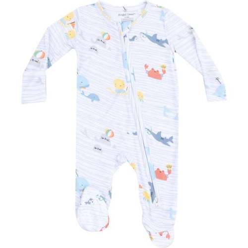 2 Way Zipper Footie, Sea Stripes - Angel Dear | Maisonette
