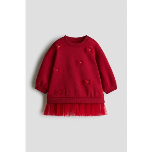 SWEATSHIRT DRESS WITH TULLE SKIRT