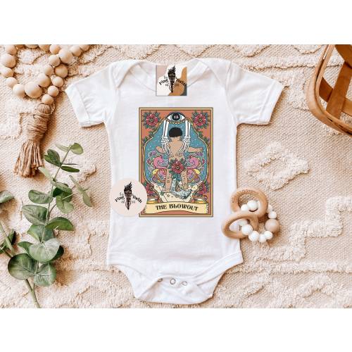 The blowout Tarot Card Bodysuit, funny baby Tarot Card Bodysuit, The poop funny tarot bodysuit, poop tarot bodysuit, baby blowout one piece