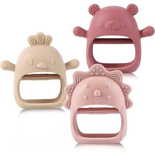 Baby Teething Toys, Teething Toys, Teethers for Babies 3-6 Months, Baby Chew Toys, BPA Free Teether Mitten with Soft Texture for Sensory Exploration and Itching Teething Relief