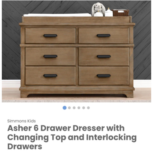 Asher 6 Drawer Dresser with Changing Top - Delta Children