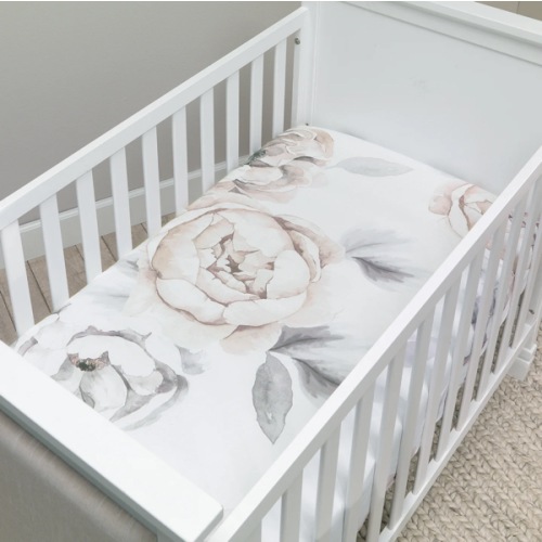Signature Watercolor Floral Organic Cotton Fitted Crib Sheet – Lambs & Ivy