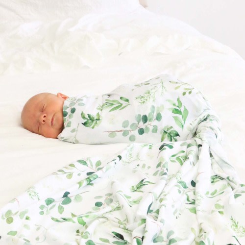 Leafy Greenery Oversized Swaddle Blanket