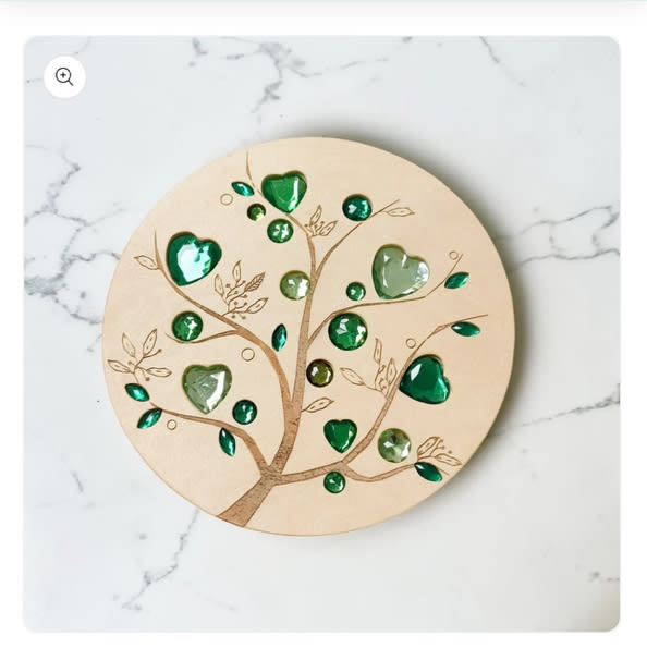 Large Gemmed Wooden Spinner Board – Acrylic Crystal Sensory Toy | 5 Designs