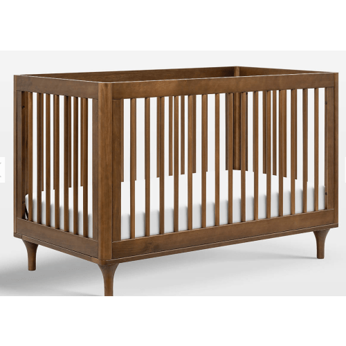 Babyletto Lolly Natural & Walnut Wood 3-in-1 Convertible Baby Crib with Toddler Bed Conversion Kit