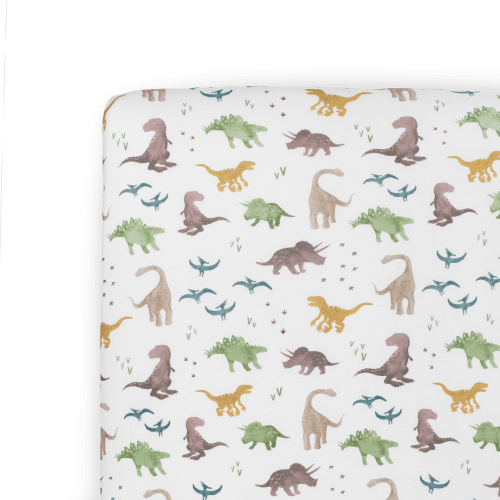 Stretch Knit Crib Sheet - Dino Pals