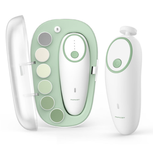 Momcozy Baby Nail File Electric, Gentle Baby Nail Trimmer Electric Rechargeable, Baby Nail Clipper Electric, 7 Grinding Head Replacement Pads