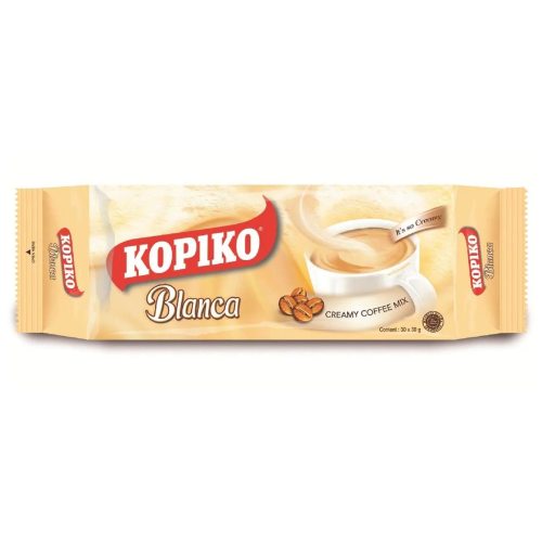 Kopiko Creamy Blanca 3 in 1 Instant Coffee Mix, 30 Packets (30g each)