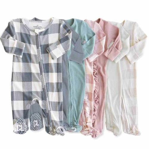 All Bamboo Waffle Zipper Footies