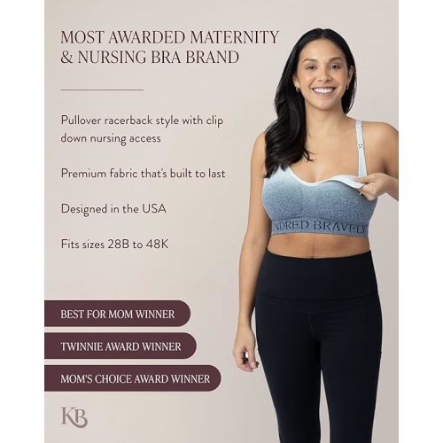 Kindred Bravely Sublime Nursing Sports Bras for Breastfeeding, Soft & Stretchy Maternity Bra